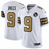 Nike Saints 9 Drew Brees White With Tom Benson Patch Color Rush Limited Jersey,baseball caps,new era cap wholesale,wholesale hats